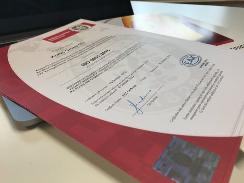 Krabu Grupp sai kvaliteedijuhtimise sertifikaadi ISO 9001